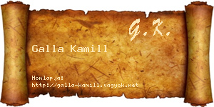 Galla Kamill névjegykártya